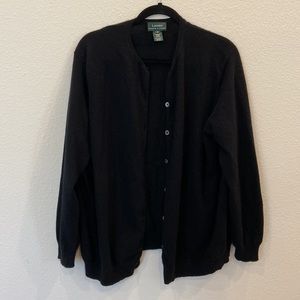 RALPH LAUREN 100% Cashmere Black Women’s Cardigan Sweater 2X